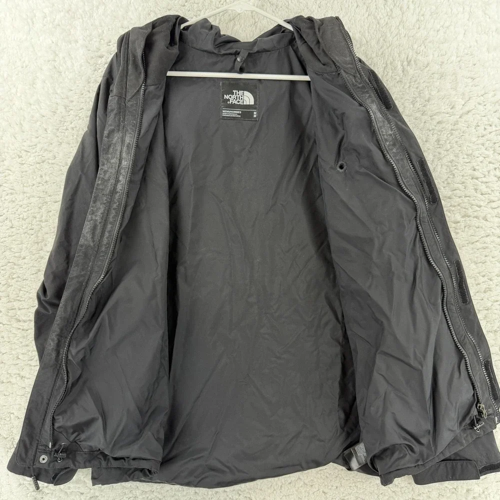 The North Face Jacket Mens Medium Black Hooded DryVent Waterproof Rain‎ Coat